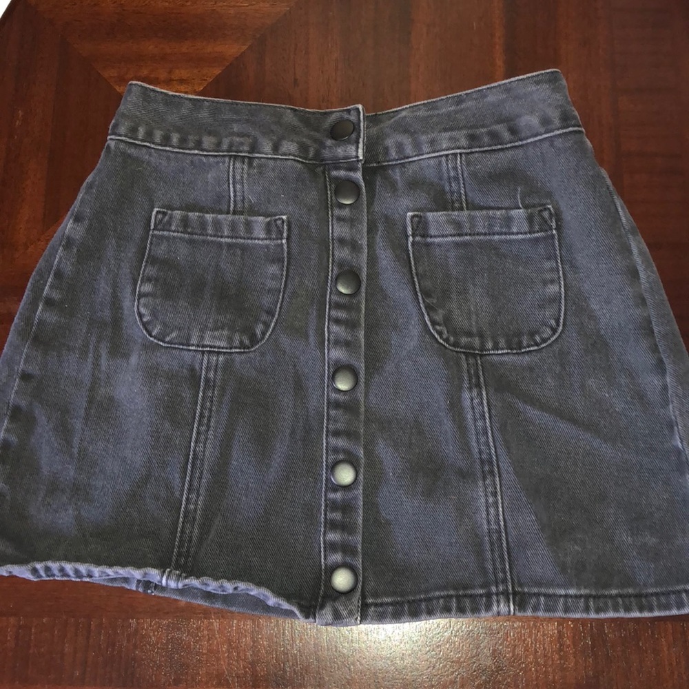 Black denim button down brandy Melville skirt